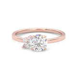 Foliage Marquise & Round Cluster Engagement Ring ( Rose Gold 14k)