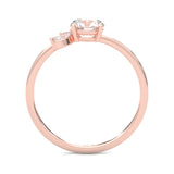 Foliage Marquise & Round Cluster Engagement Ring ( Rose Gold 14k)