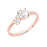 Foliage Marquise & Round Cluster Engagement Ring ( Rose Gold 14k)