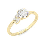 Foliage Marquise & Round Cluster Engagement Ring ( Yellow Gold 14k)