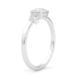 Foliage Marquise & Round Cluster Engagement Ring (Platinum-Plated Silver)