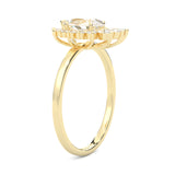 Pear Marquise And Round Ballerina  Engagement Ring ( Yellow Gold 14k)