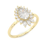 Pear Marquise And Round Ballerina  Engagement Ring ( Yellow Gold 14k)