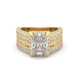 Fourfold Stones Halo Radiant Cut ( Yellow Gold 14K )