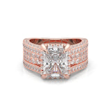 Fourfold Stones Halo Radiant Cut ( Rose Gold 14K )