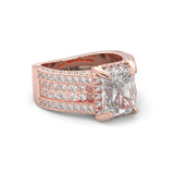 Fourfold Stones Halo Radiant Cut ( Rose Gold 14K )