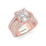 Fourfold Stones Halo Radiant Cut ( Rose Gold 14K )