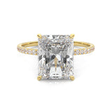 Ludovic Concealed Crown Wedding Set Radiant Cut (14k Solid Yellow Gold)