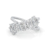 Twisted Mixed-Cut Moissanite Cluster Ring (14k Solid Gold)