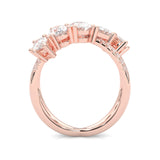 Twisted Mixed-Cut Moissanite Cluster Ring (14K Rose Gold)
