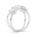 Twisted Mixed-Cut Moissanite Cluster Ring (14k Solid Gold)