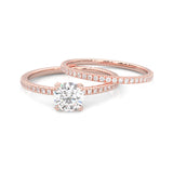 The Crystals Moissanite Wedding Set ( Rose Gold )