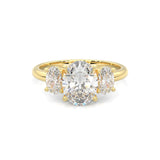 Trinité d’Amour Moissanite Engagement Ring  (Yellow 14k Solid Gold)