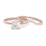 The Simple Love Moissanite Wedding Set ( Rose Gold )