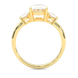 Trinité d’Amour Moissanite Engagement Ring  (Yellow 14k Solid Gold)