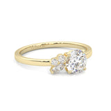 Foliage Marquise & Round Cluster Engagement Ring ( Yellow Gold 14k)