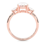 Trinité d’Amour Moissanite Engagement Ring  (Rose 14k Solid Gold)