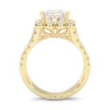 The Princess Halo Cluster Engagement Ring ( Yellow Gold 14K )