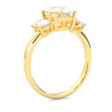 Trinité d’Amour Moissanite Engagement Ring  (Yellow 14k Solid Gold)