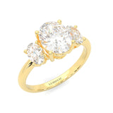 Trinité d’Amour Moissanite Engagement Ring  (Yellow 14k Solid Gold)