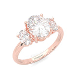 Trinité d’Amour Moissanite Engagement Ring  (Rose 14k Solid Gold)