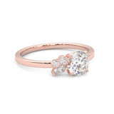 Foliage Marquise & Round Cluster Engagement Ring ( Rose Gold 14k)