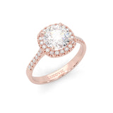 L'Amulette d'Étincelle Rose Moissanite Engagement Ring ( Rose Gold )