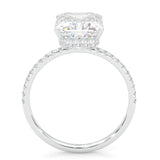 Luxurious Hidden Halo Ludovic Moissanite Ring Emerald-Cut (14k Solid Gold)