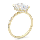 Luxurious Hidden Halo Ludovic Moissanite Ring Emerald-Cut ( Yellow Gold 14k )