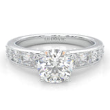 Aurora Gleam Moissanite Engagement Ring (Platinum-Plated Silver)