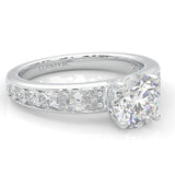 Aurora Gleam Moissanite Engagement Ring (Platinum-Plated Silver)