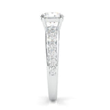 Aurora Gleam Moissanite Engagement Ring (Platinum-Plated Silver)