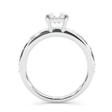 Aurora Gleam Moissanite Engagement Ring (Platinum-Plated Silver)