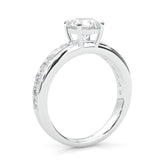 Aurora Gleam Moissanite Engagement Ring (Platinum-Plated Silver)