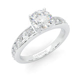 Aurora Gleam Moissanite Engagement Ring (Platinum-Plated Silver)