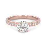 The Precious Vow Pin Moissanite Engagement Ring ( Rose Gold 14K )