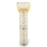 The Royal Emerald Cut Engagement Ring  ( Yellow Gold 14k)