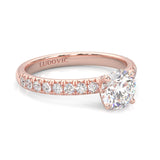 The Precious Vow Pin Moissanite Engagement Ring ( Rose Gold 14K )