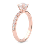 The Precious Vow Pin Moissanite Engagement Ring ( Rose Gold 14K )