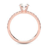 The Precious Vow Pin Moissanite Engagement Ring ( Rose Gold 14K )