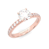 The Precious Vow Pin Moissanite Engagement Ring ( Rose Gold )