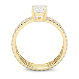 The Royal Emerald Cut Engagement Ring  ( Yellow Gold 14k)