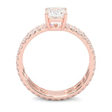 The Royal Emerald Cut Engagement Ring ( Rose Gold 14k)