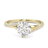 Luna Arc Moissanite Engagement Ring ( Yellow Gold 14k)