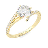 Luna Arc Moissanite Engagement Ring ( Yellow Gold 14k)