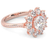 Passion Flower Engagement Ring  (Rose Gold 14k)