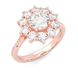 Passion Flower Engagement Ring  (Rose Gold 14k)