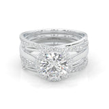 le Sautoir de Pureté Moissanite Wedding Set  (14k Solid Gold)