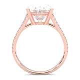 8 Prongs- Oval Moissanite Engagement Ring ( Rose Gold )