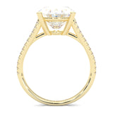 8 Prongs- Oval Moissanite Engagement Ring ( Yellow Gold )